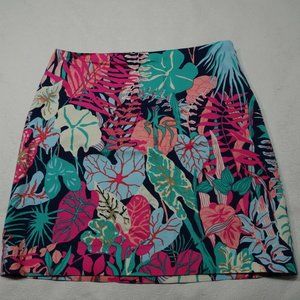 Talbots Petite Size 10P Tropical Floral Print Lined Skirt